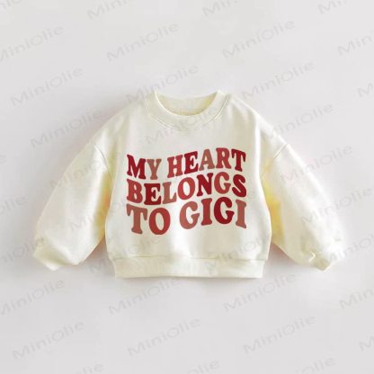 MY HEART BELONGS TO GIGI Baby Kleinkind Sweatshirt - Creme - 3-5J - image 1