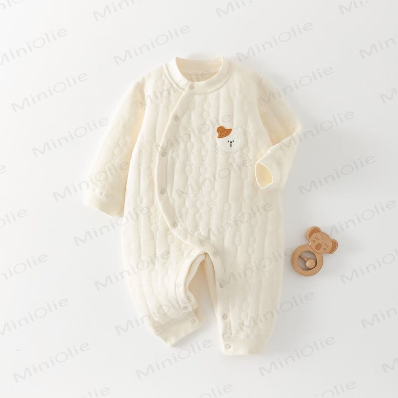 Baby Gesteppt - Strampler mit Bär - Beige - 18-24M - image 1