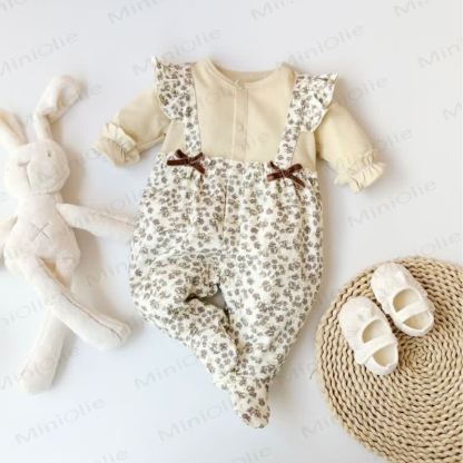 Baby Schleife mit Blume - Beige - 18-24M - image 1