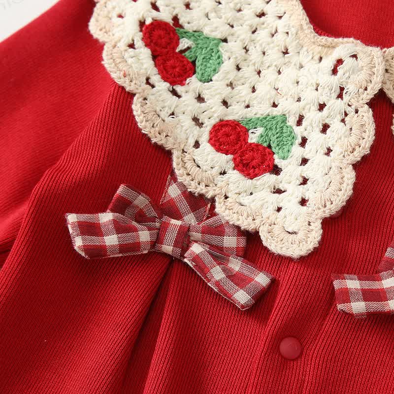 Baby Mädchen Kirsche Lace Strampler - image 5