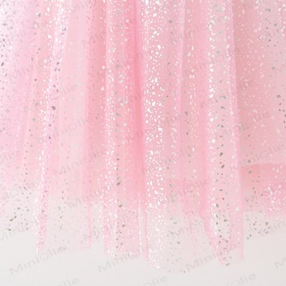 Kleid für Kind und Mädchen mit Schleife und Netzstoff - image 7