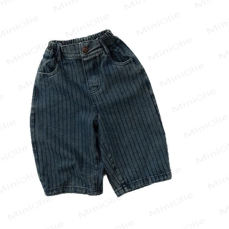 Baby Kleinkind mit Blau Streifen , Denim Hose - image 2