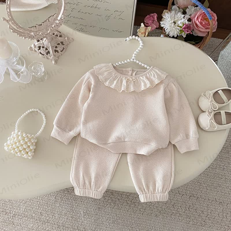 2- Lace Spitzen Set für Baby und Kleinkind, Mädchen - Beige - 3-5J - image 1