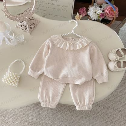 2- Lace Spitzen Set für Baby und Kleinkind, Mädchen - Beige - 3-5J - image 1
