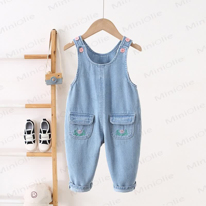 Overalls aus Denim mit Blume für Baby und Kleinkinder - Blau - 5-7J - image 1