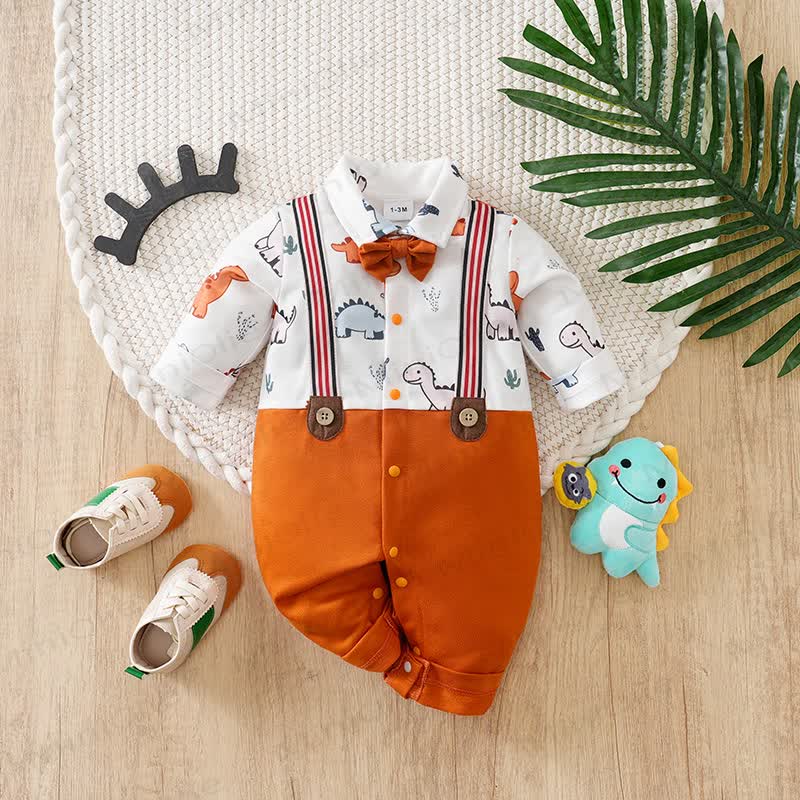 Baby Dinosaurier Strampler in Orange - Orange - 12-18M - image 1