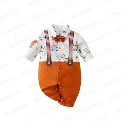 Baby Dinosaurier Strampler in Orange - image 7
