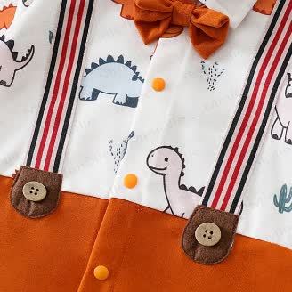 Baby Dinosaurier Strampler in Orange - image 5