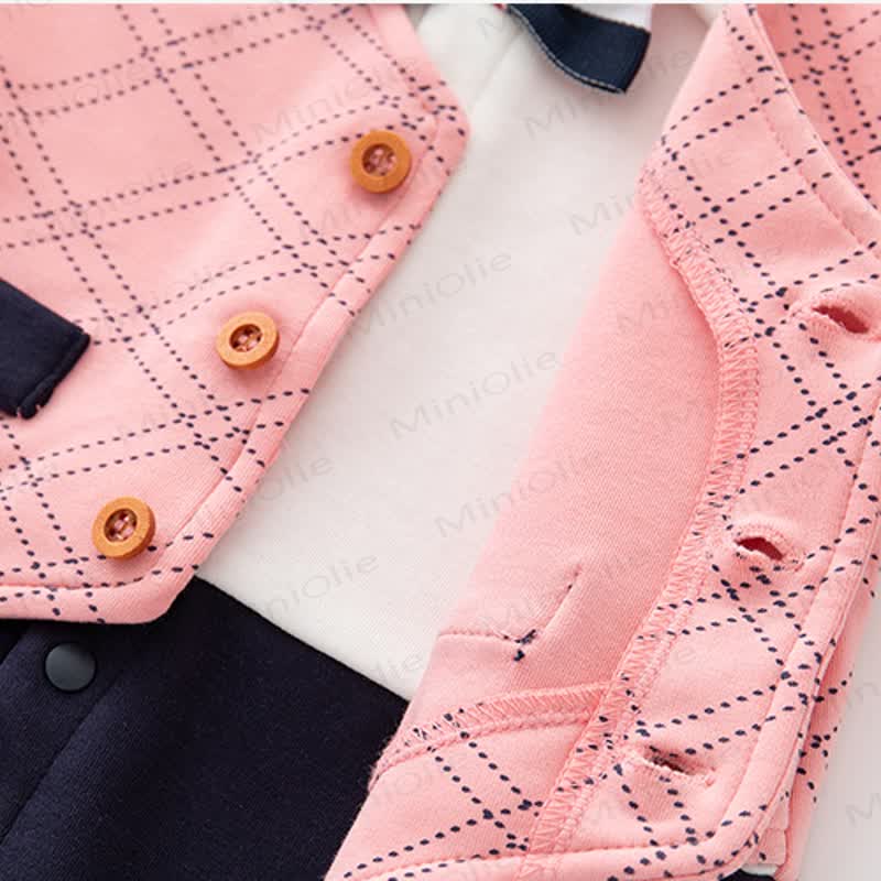 Baby Plaid mit Schleife Fliege (2- Strampler) - image 3