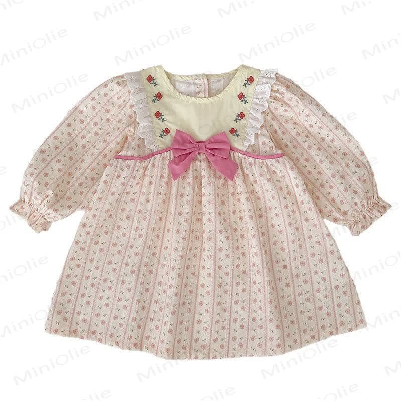 Rosa Kleid mit Blume und Schleife für Baby , Mädchen - image 4
