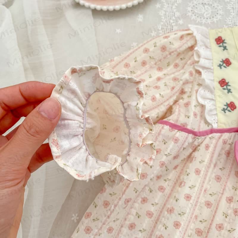 Rosa Kleid mit Blume und Schleife für Baby , Mädchen - image 10