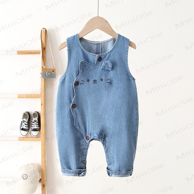 Baby Kleinkind Katze Jeans Overalls - Blau - 3-5J - image 2