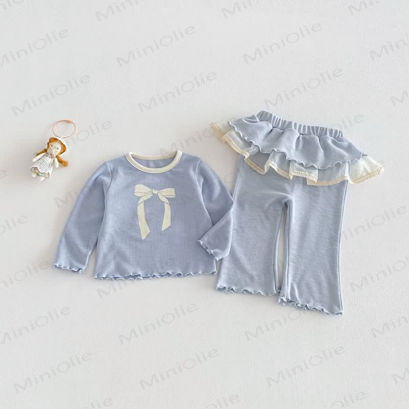 2-teiliges Set mit Süß Schleife für Baby und Kleinkind - Blau - 5-7J - image 5
