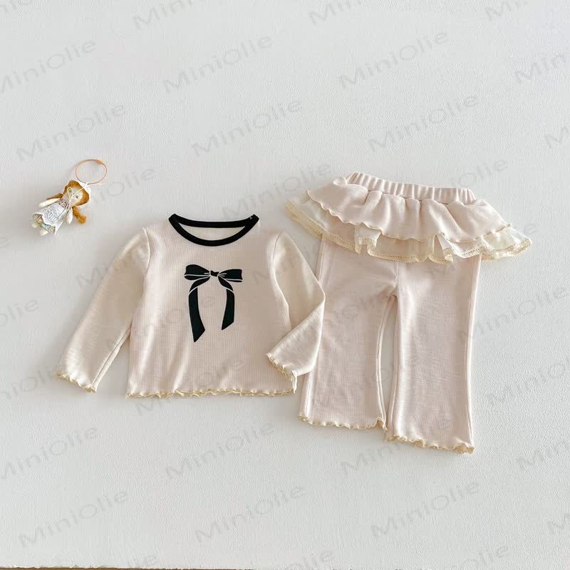 2-teiliges Set mit Süß Schleife für Baby und Kleinkind - Beige - 5-7J - image 8