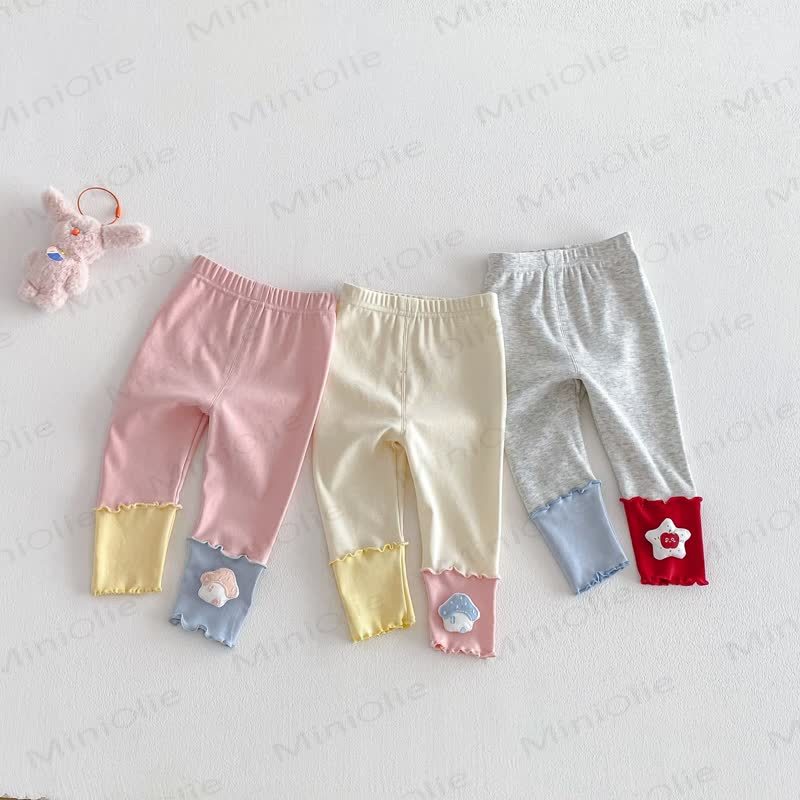 Gamaschen für Baby und Kleinkind , Farbblock, Pilz-/Apfelmuster - image 1