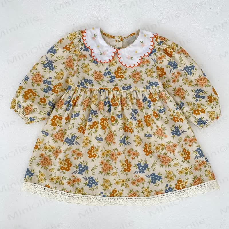 Baby Kleinkind Kleid Gelb Blau Blume - image 3