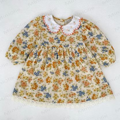 Baby Kleinkind Kleid Gelb Blau Blume - image 3