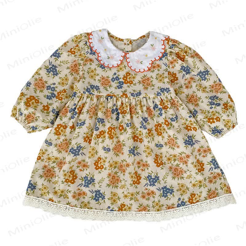 Baby Kleinkind Kleid Gelb Blau Blume - image 4