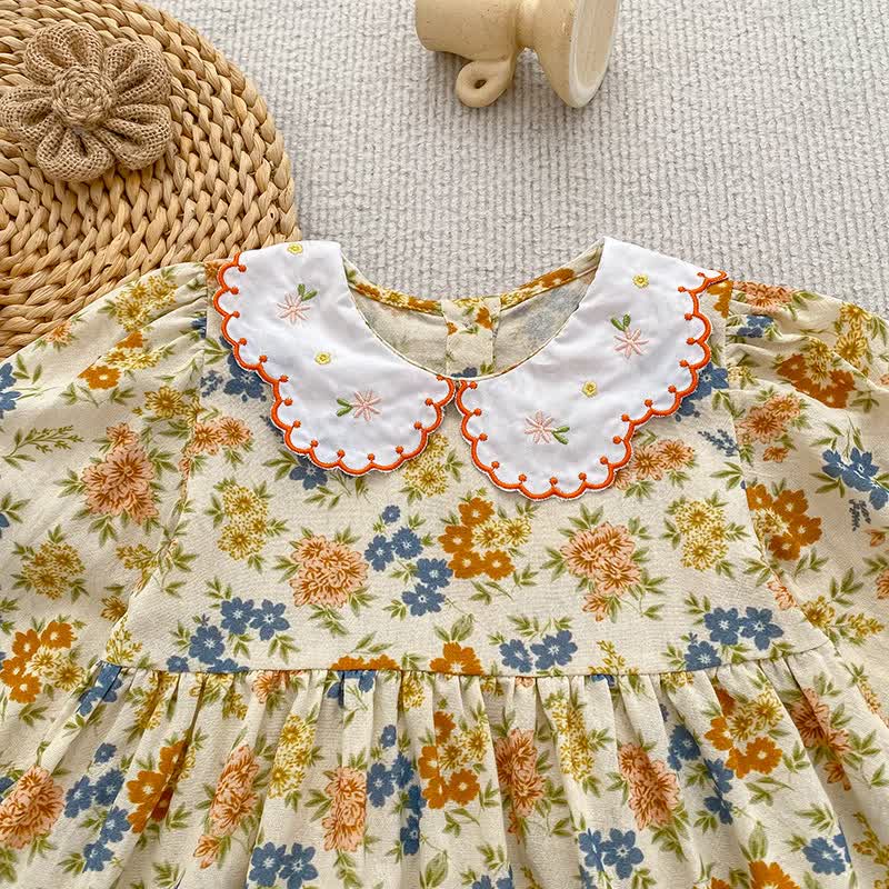 Baby Kleinkind Kleid Gelb Blau Blume - image 5