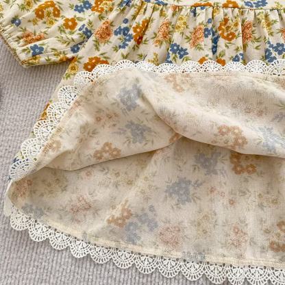 Baby Kleinkind Kleid Gelb Blau Blume - image 9