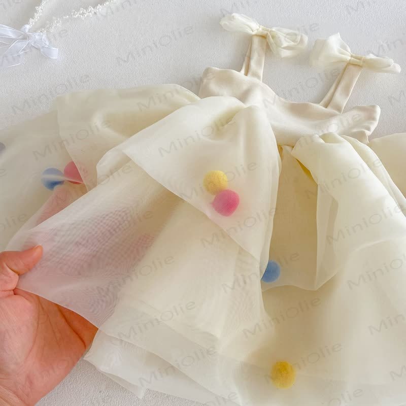 Baby Kleinkind -Mädchen- Kleid aus Mesh mit Schleife - image 6