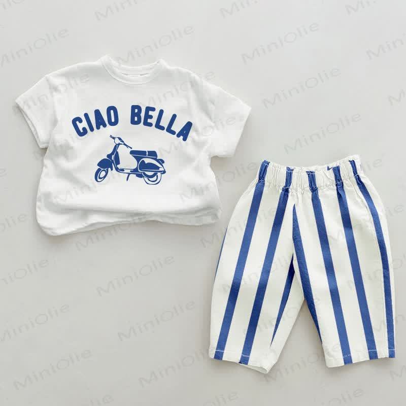 CIAO BELLA Baby 2-teiliges Auto Set , Blau, vertikal Streifen - Weiß & Blau - 2-3J - image 1