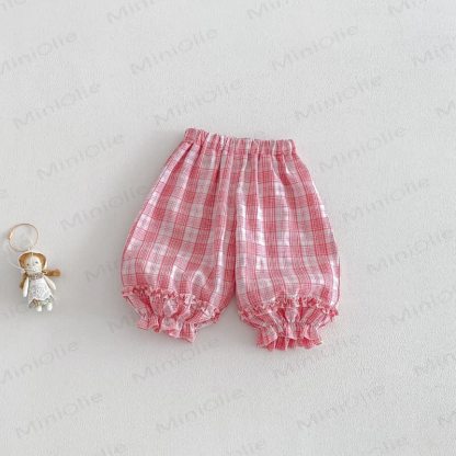 Hose für Baby , Mädchen - Rosa weiß Plaid - 5-7J - image 4