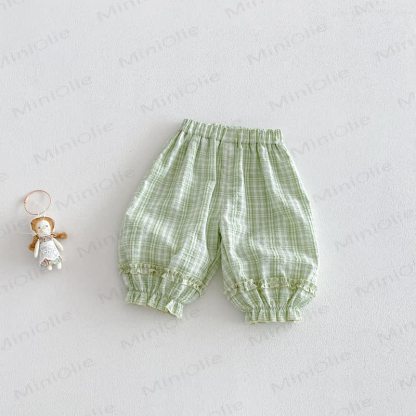 Hose für Baby , Mädchen - Grün-weiß Plaid - 5-7J - image 6