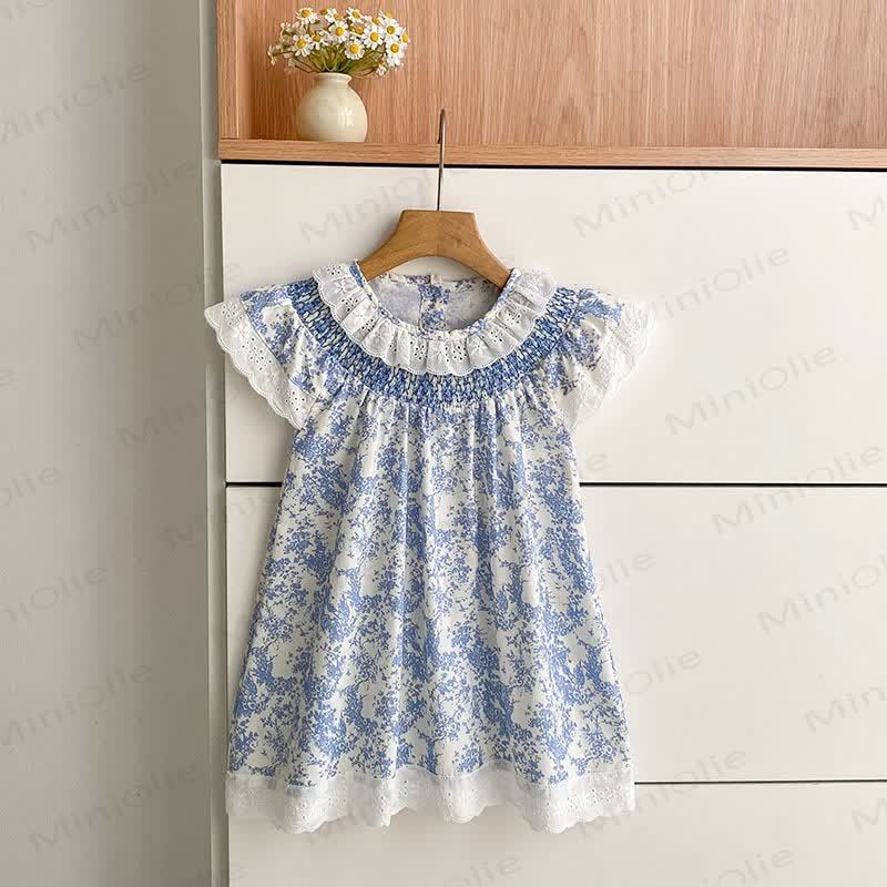 Blau Kleid mit Blume für Baby Mädchen - image 2