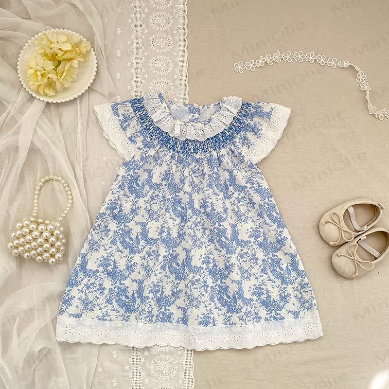 Blau Kleid mit Blume für Baby Mädchen - Blau - 8Y - image 1