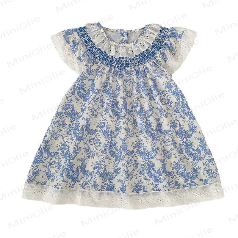 Blau Kleid mit Blume für Baby Mädchen - image 6
