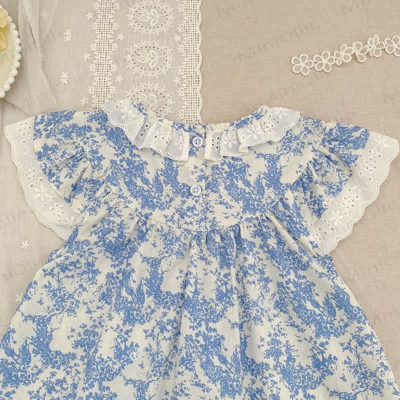 Blau Kleid mit Blume für Baby Mädchen - image 8