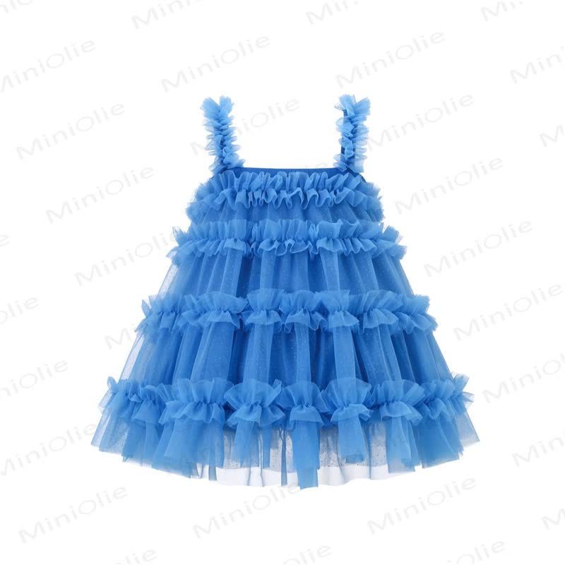 Baby Kleinkind Mädchen Blau Einfarbig Kleid in Unifarbe - Blau - 5-7J - image 1