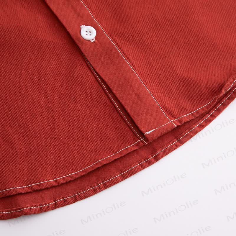 Rotes Hemd mit Brusttasche für Kind - image 6