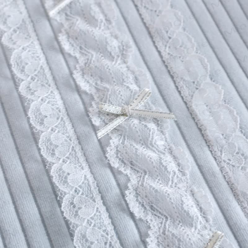 T-Shirt mit Gerippt Schleife und Lace für Kleinkind - image 6