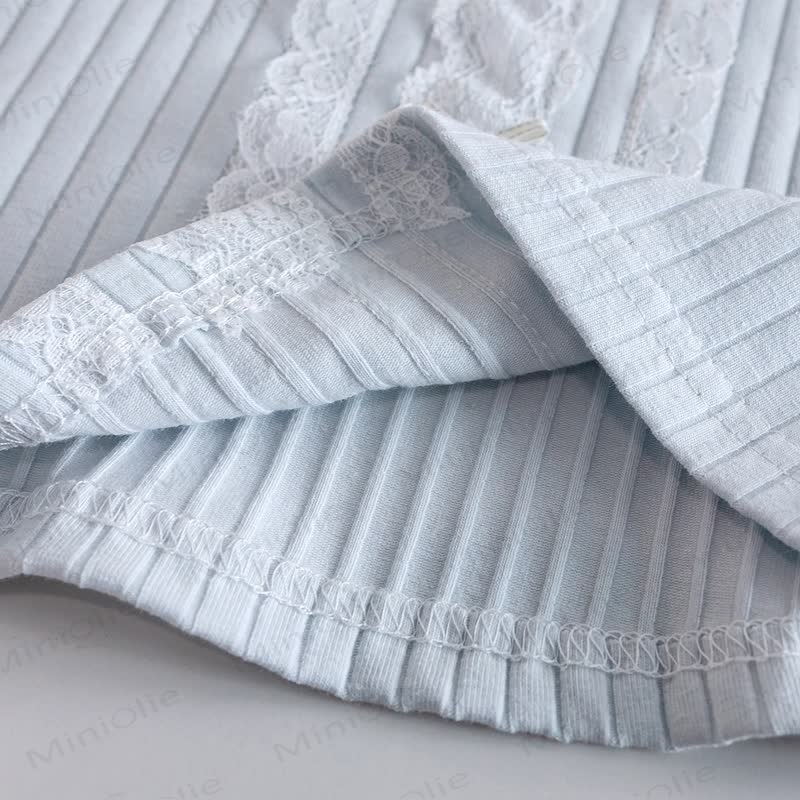 T-Shirt mit Gerippt Schleife und Lace für Kleinkind - image 7