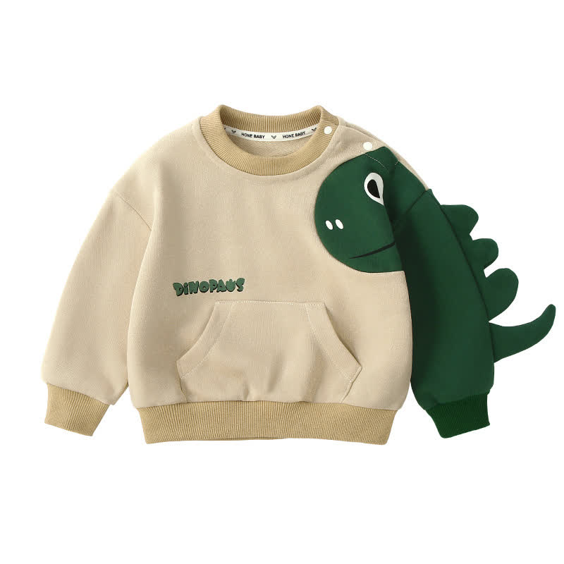 Kleinkind Sweatshirt mit Rundhalsausschnitt und Dinosaurier -Tasche - image 7