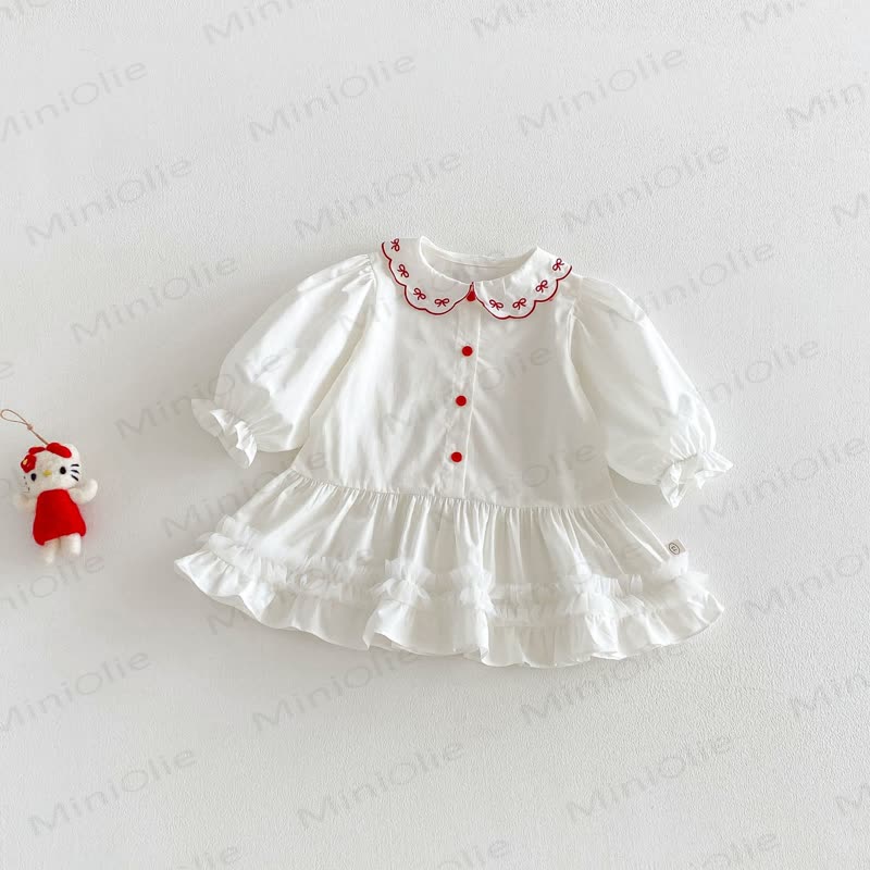 Baby für Baby , Mädchen , mit Schleife und Kragen - Weiß - 5-7J - image 3