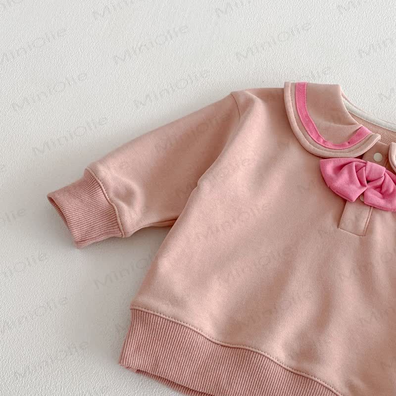 Baby Kleinkind Schleife Bär Farbblock 2-teiliges Set - image 9