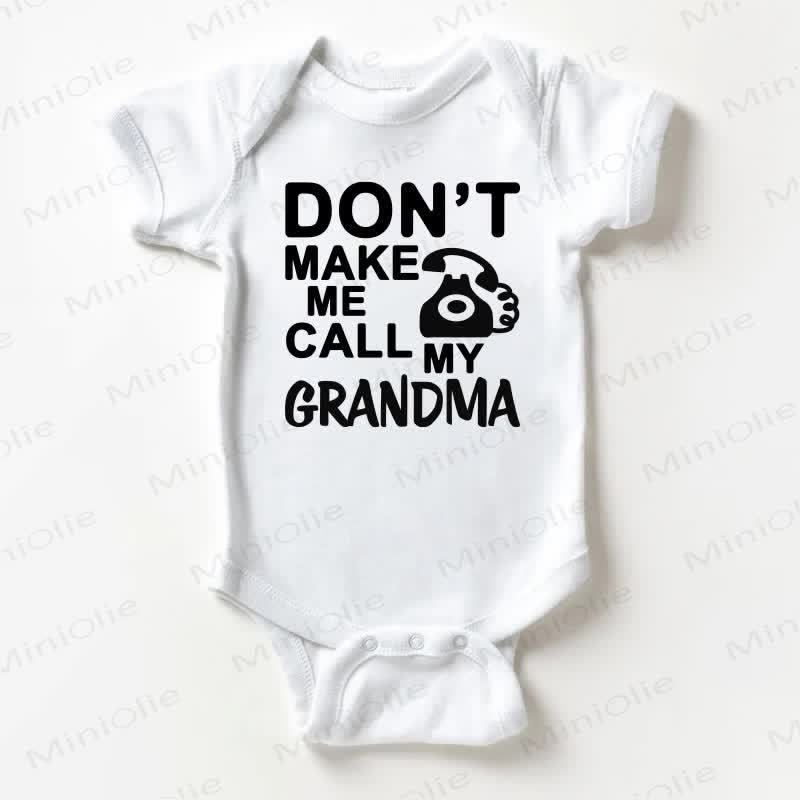 DON'T MAKE ME CALL MY GRANDMA! Baby Telefon, weißer Bodysuit - Weiß - 18-24M - image 1