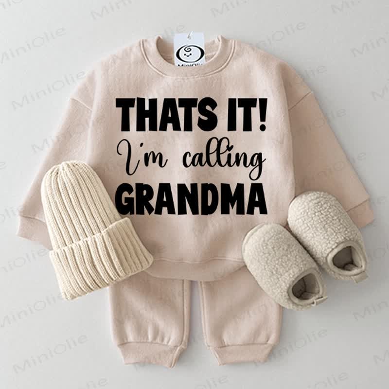 THAT'S IT! I'M CALLING GRANDMA AN! Baby 2-teiliges Beige Set - Beige - 2-3J - image 1