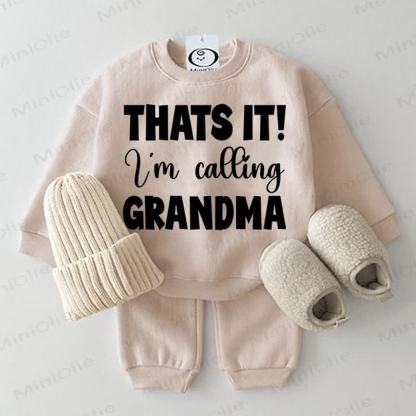 THAT'S IT! I'M CALLING GRANDMA AN! Baby 2-teiliges Beige Set - Beige - 2-3J - image 1