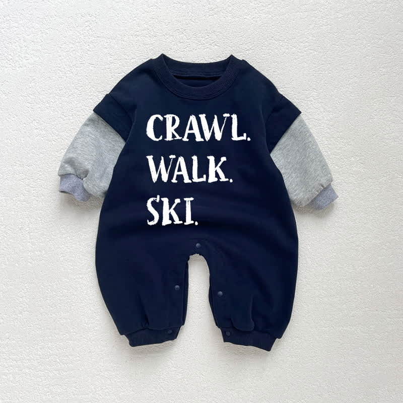 CRAWL WALK SKI Baby Kleinkind , Dunkelblau , Farbblock - Dunkelblau - 18-24M - image 1