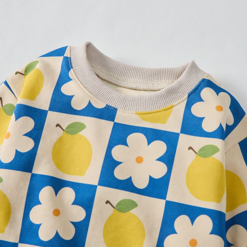 Baby Beige Plaid Lemon Blume 2-teiliges Set - image 5