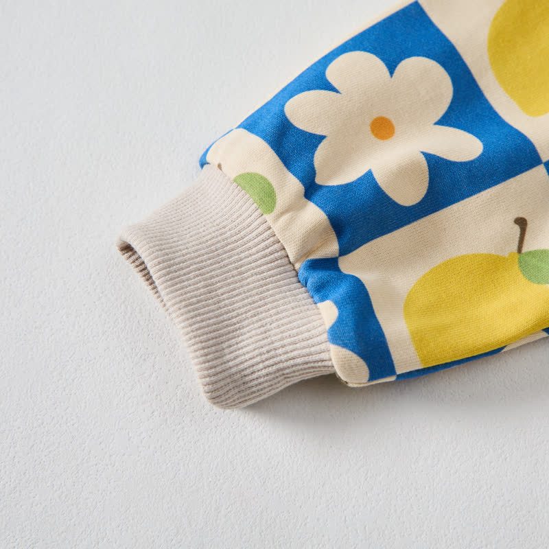 Baby Beige Plaid Lemon Blume 2-teiliges Set - image 4