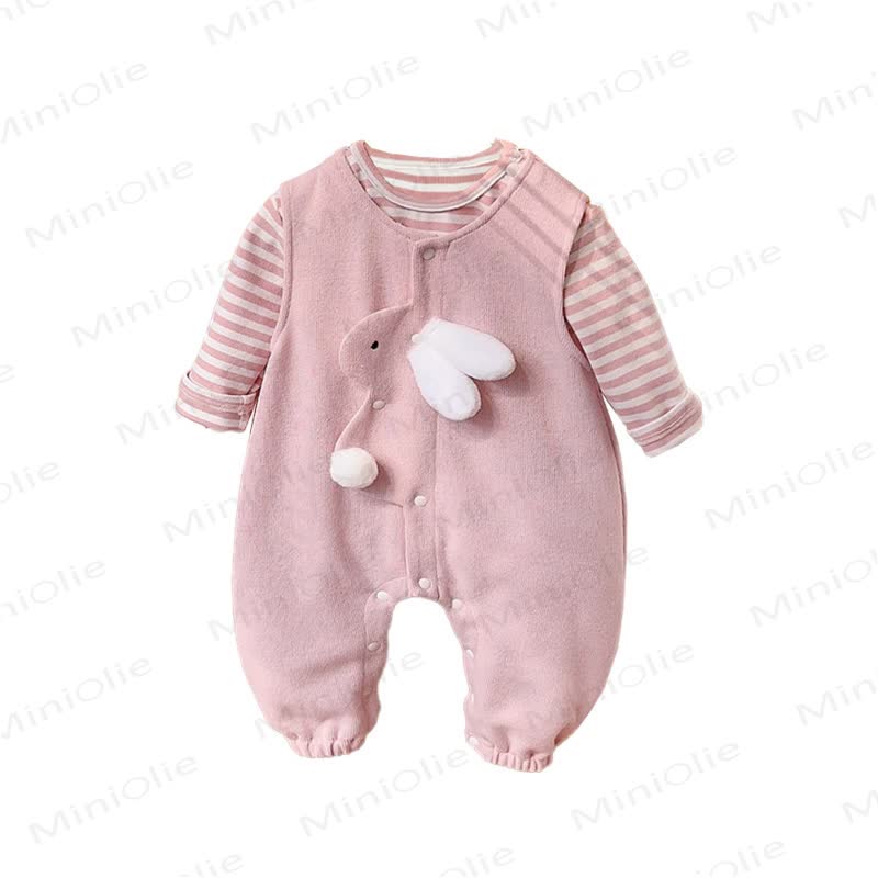 Set aus Baby Hasen- Overalls und Streifen T-Stück - image 13
