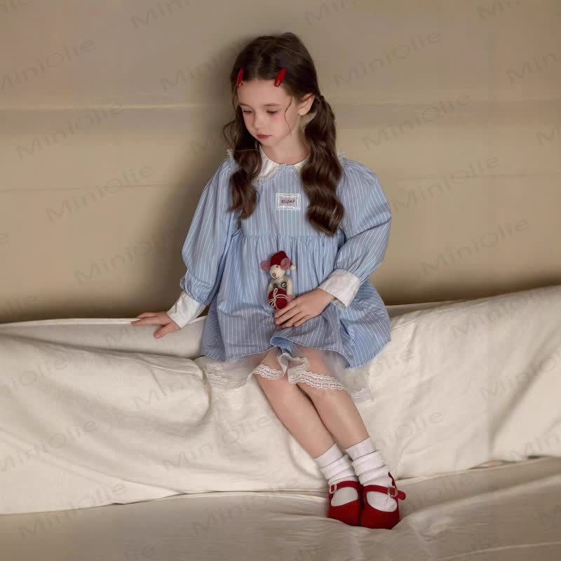 SUPER Kleinkind Kind Blau Kleid Lace - image 3