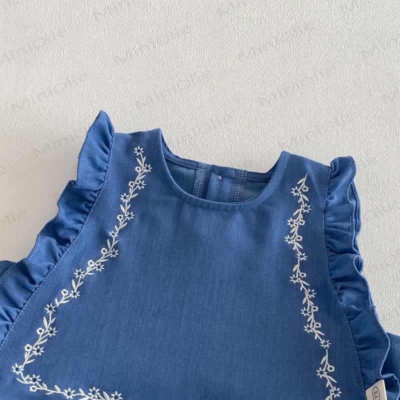 Baby Schleife - Spitze Tanktop in Einfarbig / Denim / Hose - image 9