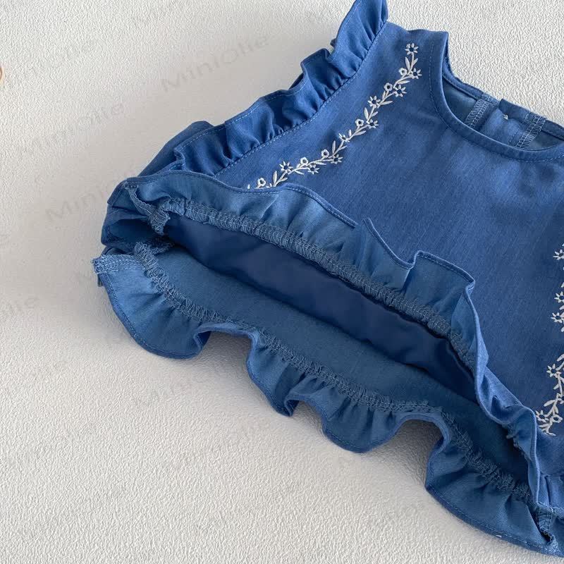 Baby Schleife - Spitze Tanktop in Einfarbig / Denim / Hose - image 12