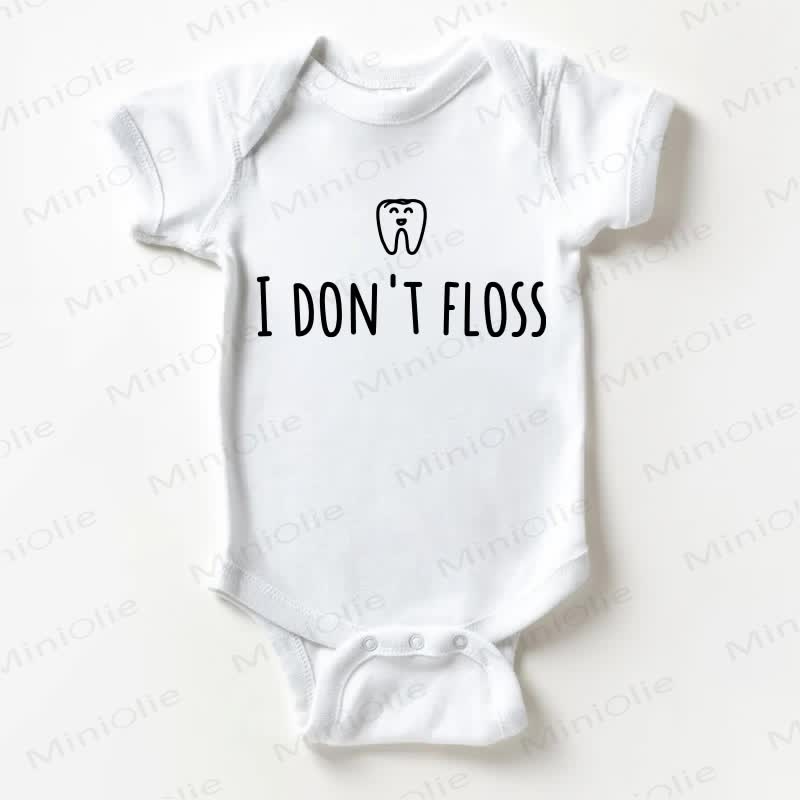 I DON'T FLOSS Baby Bodysuit, weiß - Weiß - 18-24M - image 1